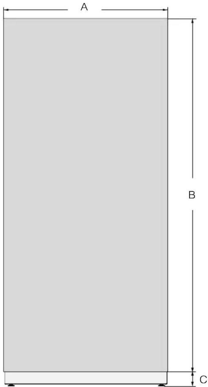 MIELE F 2413 Vi - Dimensions de la façade du meuble - 1