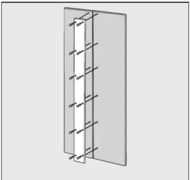 MIELE F 2813 Vi - Bandeau métallique pour les façades à plusieurs panneaux - 1