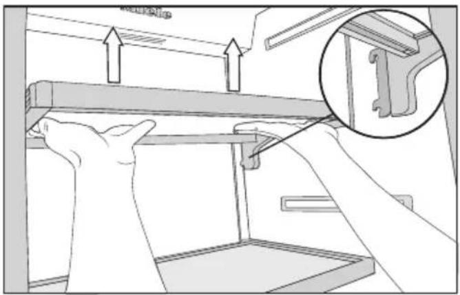 MIELE F 2813 Vi - Retirer ou déplacer les tablettes - 1