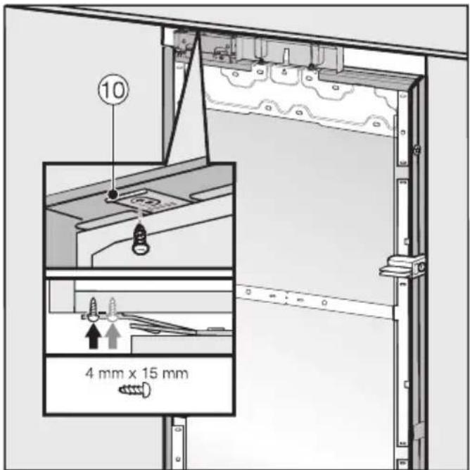 MIELE F 2813 Vi - Fixer l'appareil dans la niche d'en- castrement - 2