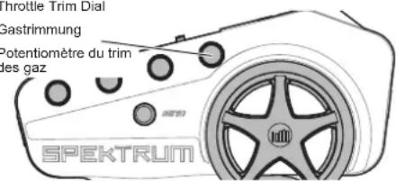 Hrottle Trim Dial Gastrimmung Potentiomètre du trim les gaz SPEKTRUM