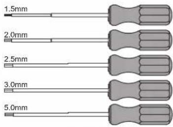 1.5mm 2.0mm 2.5mm 3.0mm 5.0mm