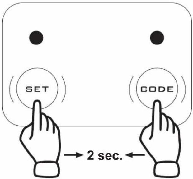 SET CODE → 2 sec.