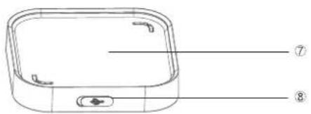 Technical diagram of a rectangular device with labeled parts, showing internal structure and numbered annotations.