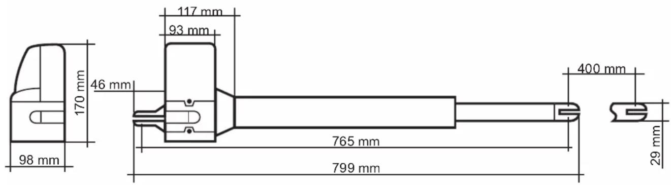 170 mm 46 mm 98 mm 117 mm 93 mm 765 mm 799 mm 400 mm 29 mm