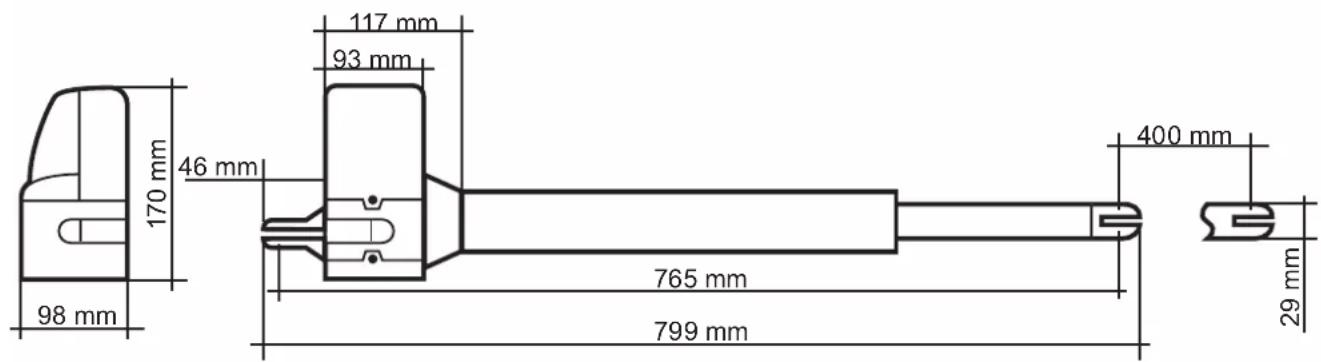 170 mm 46 mm 98 mm 117 mm 93 mm 765 mm 799 mm 400 mm 29 mm