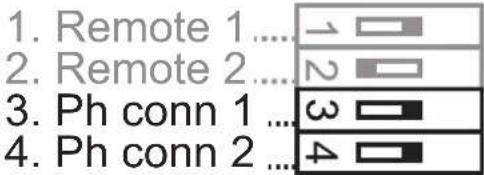 1. Remote 1 .... 2. Remote 2 .... 3. Ph conn 1 ... 3 4. Ph conn 2 ... 4