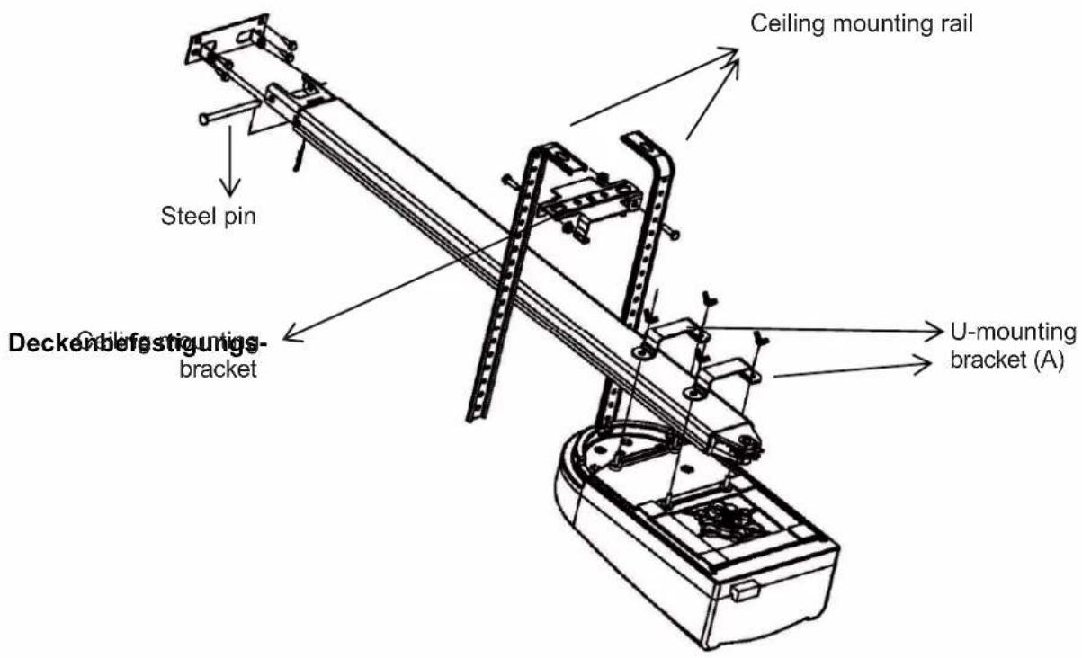 Steel pin Deckeufestigungs- bracket Ceiling mounting rail U-mounting bracket (A)