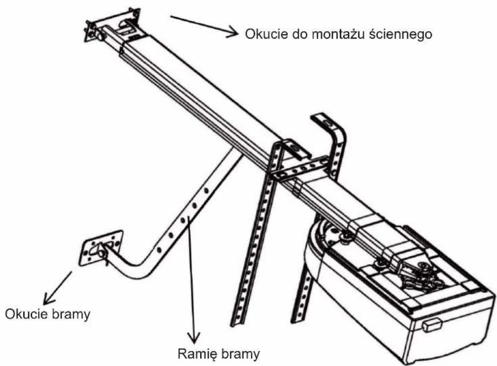Okucie do montażu ściennego Okucie bramy Ramię bramy