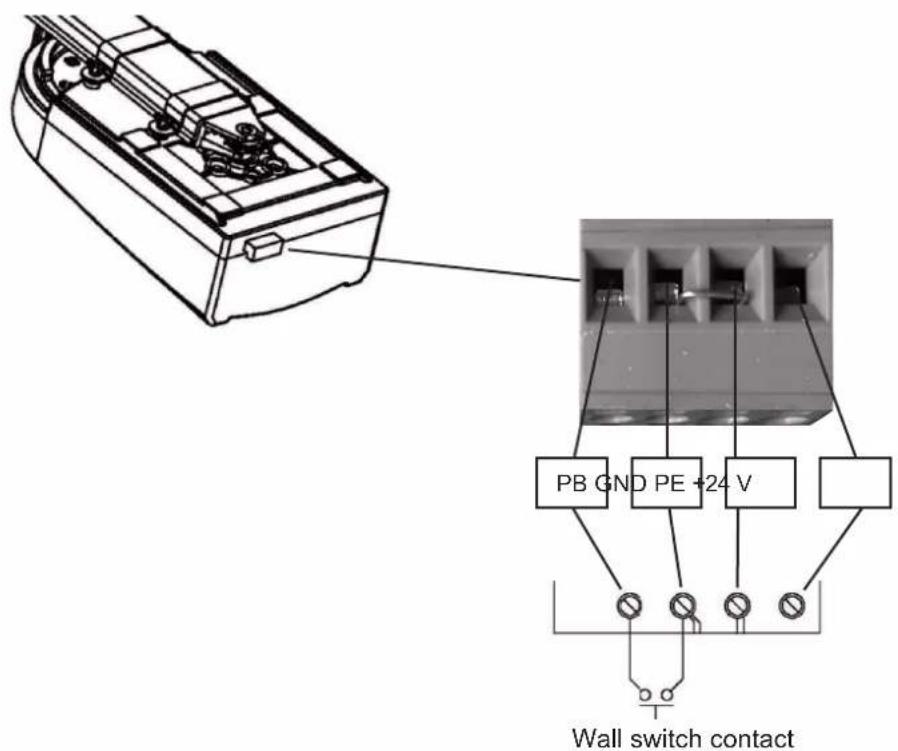 PB GND PE +24 V Wall switch contact