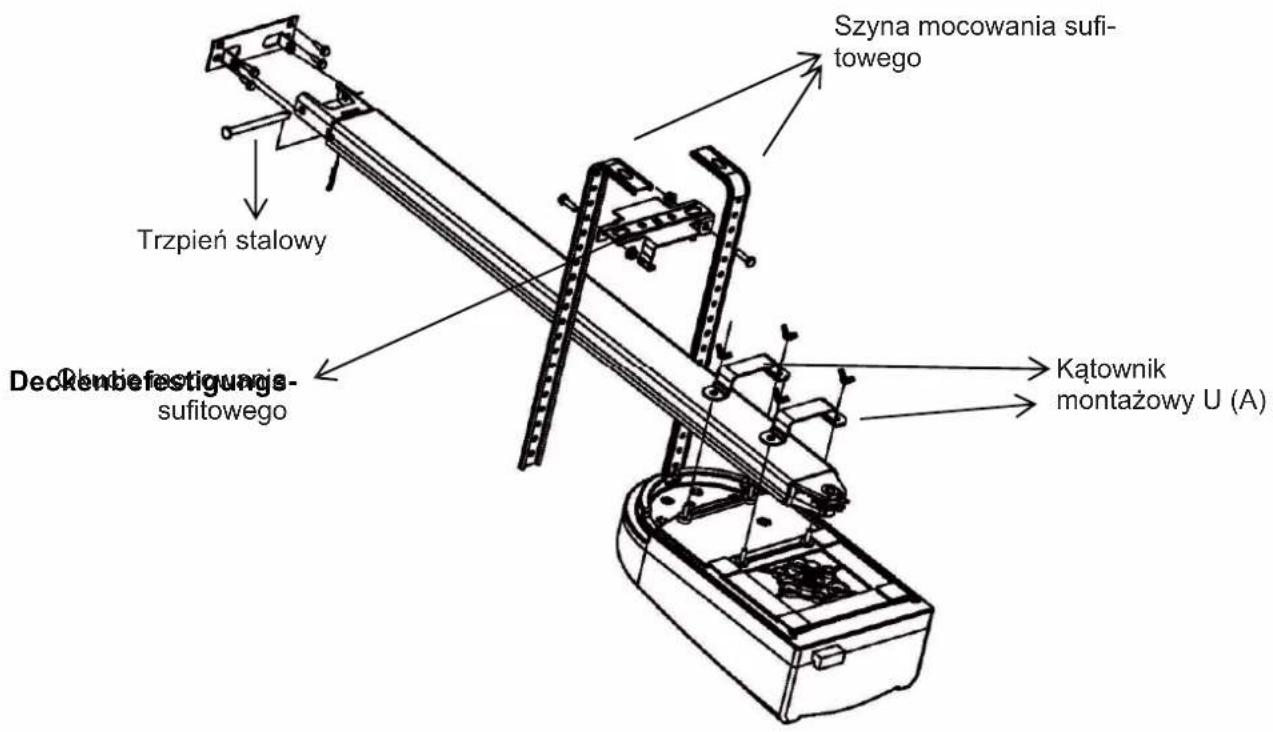 Szyna mocowania sufitowego Trzpień stalowy Deckbefestigung- sufitowego Kątownik montażowy U (A)