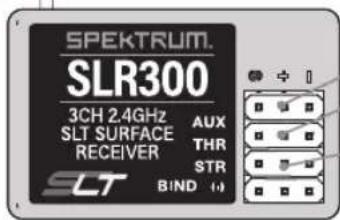SPEKTRUM. SLR300 3CH 2.4GHz AUX SLT SURFACE THR RECEIVER STR SLT BIND (-)