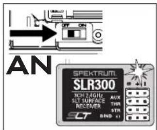 AN SPEKTRUM SLR300 3CH 2.4GHz 5LT SURFACE RECEIVER AVX THR STR LT BIND :1