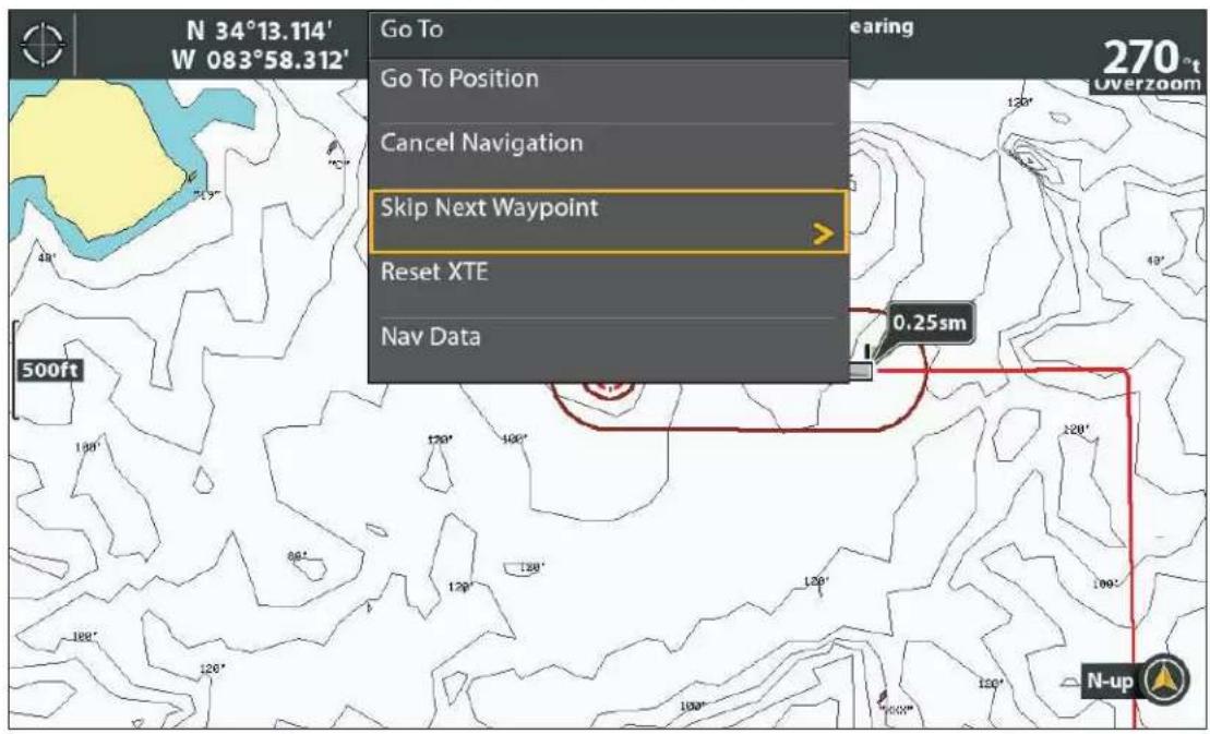 HUMMINBIRD HELIX 8 CHIRP GPS G3N - Changer de route en cours de navigation - 1