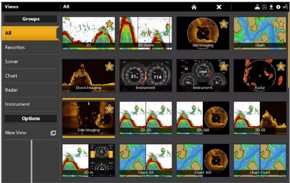 Views Groups All Favorites Sonar Chart Radar Instrument Options New View 2D 2D Zoom 360 Imaging Chart Down Imaging Instrument 55 3400 0.4 Instrument Radar Side Imaging 2D-2D 2D-360 2D-DI 2D-In Chart 2D Chart 360 Chart-Chart