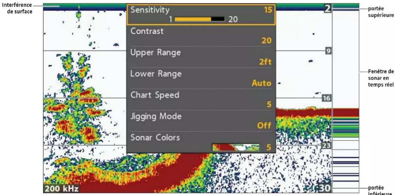 HUMMINBIRD ICE HELIX 5 CHIRP GPS G2 (2017 Model) - Changer les réglages d'affichage du fond - 1