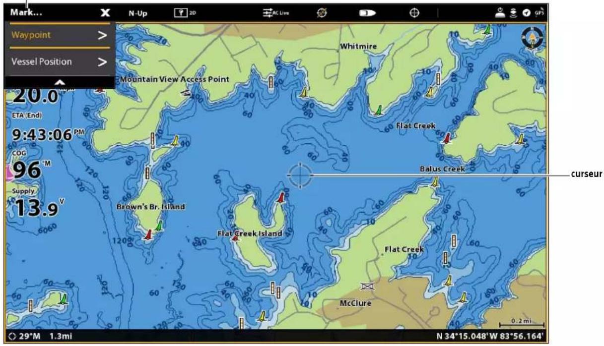 Mark... N-Up 2D AC Live Waypoint > Vessel Position > 20.0 ETA (End) 9:43:06 PMI COG 96°M Supply 13.9° Brown's Br. Island Flat Creek Island Flat Creek McClure curveur 0.2 mi 29°M 1.3mi N 34°15.048'W 83°56.164'