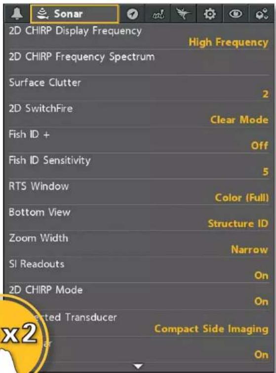 HUMMINBIRD HELIX 7 CHIRP DI GPS G2N - Ouverture du menu principal - 1