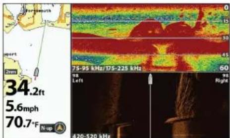 HUMMINBIRD HELIX 9 CHIRP MEGA SI GPS G2N - Afficher une vue cartographique combinée - 8
