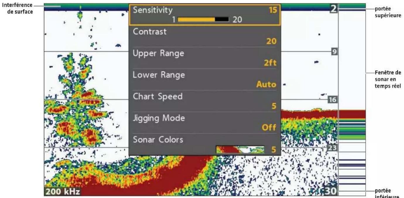 HUMMINBIRD HELIX 9 CHIRP GPS G2N - Changer les réglages d'affichage du fond - 1