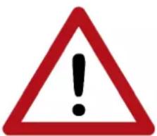 Warning sign with red triangle and exclamation mark symbol