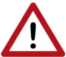 Warning sign with red triangle and black exclamation mark symbol