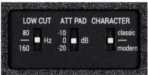 LOW CUT 80 Hz -10 dB 160 0 dB classic -20 modern