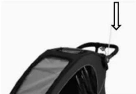 Axkid Grand Tour - Attaching the safety pennant (bicycle trailer configuration) - 2