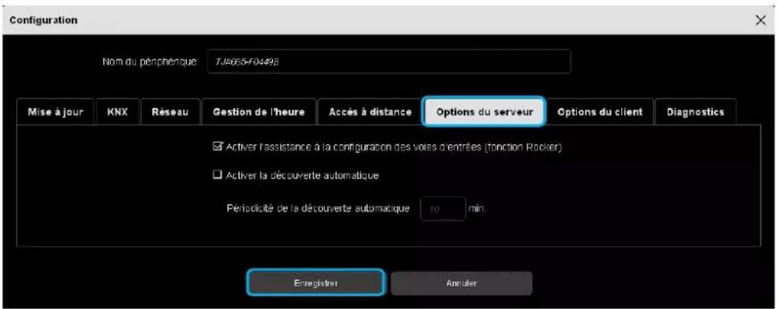 HAGER TXA100 - Options du serveur - 1