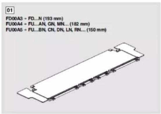 HAGER FD52PN - Partition IP2X à monter dans 3 positions différentes : - 2