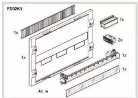 HAGER FD52PN - FD02K1 : kit pour disjoncteur boîtier moulé 160 A vertical 3 et 4 pôles (430 x 300 x 147 mm) - 2