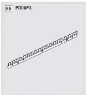 HAGER FD72TN - FD00F3 : barre de fixation des câbles (versions saillie et encastrée) - 2