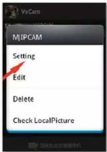 VsCam MjIPCAM Setting Edit Delete Check LocalPicture