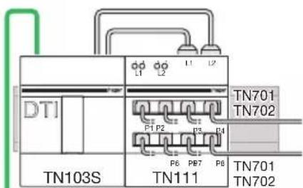 HAGER TN423 - Raccordements du répartiteur téléphonique TN111 - 2