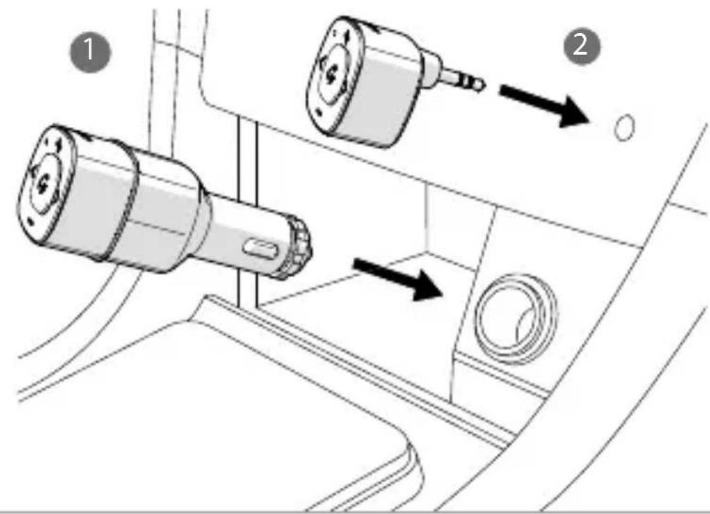 Diagram showing two mechanical components with directional arrows indicating movement or assembly, labeled with numbers 1 and 2.