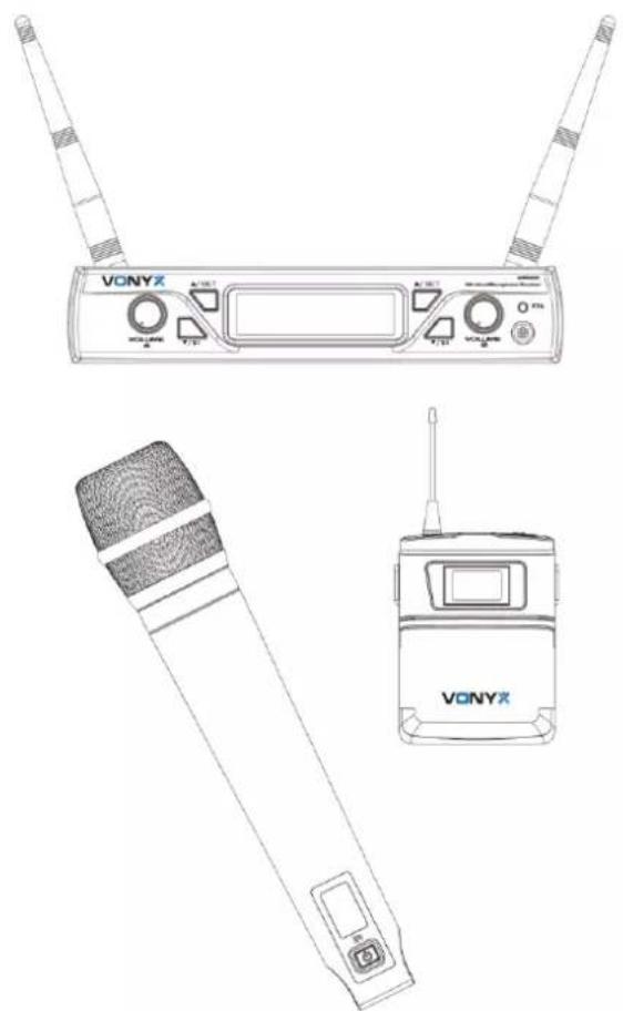 Vonyx WM62B - WM62 UHF Wireless Microphone set - 1
