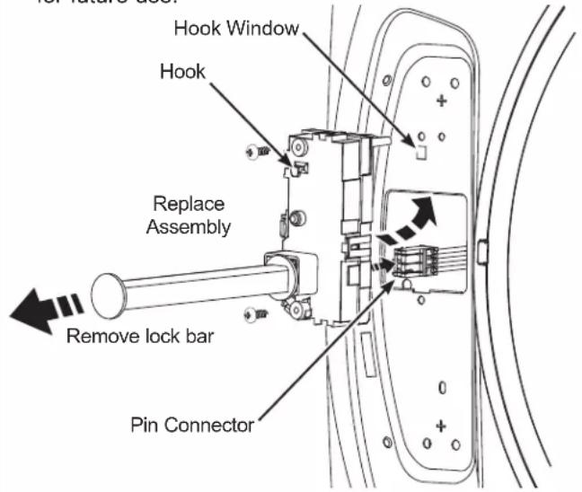 Hook Window Hook Replace Assembly Remove lock bar Pin Connector