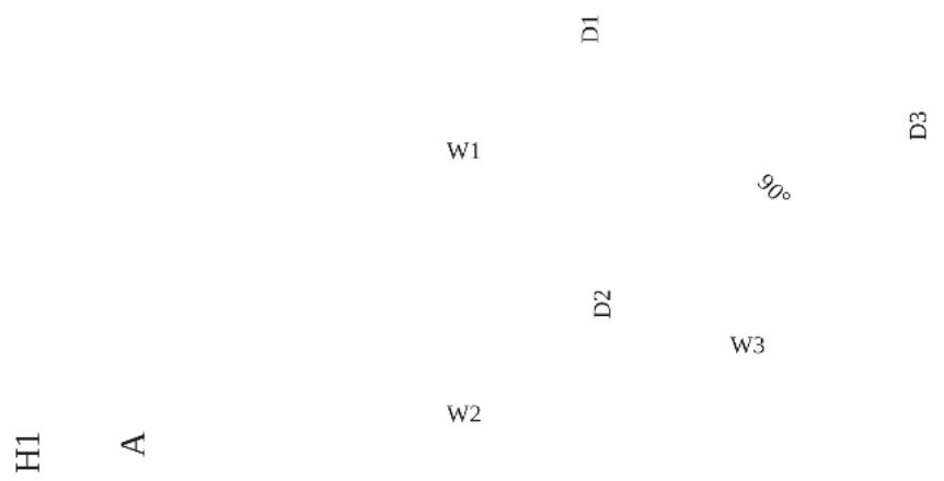 H1 A W1 D1 90° D3 D2 W3 W2