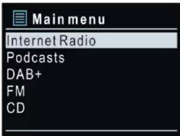 Soundmaster ICD1050 - HOOFDMENU - 1