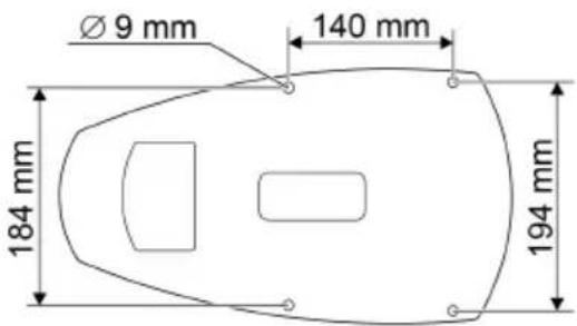 Ø 9 mm 140 mm 184 mm 194 mm