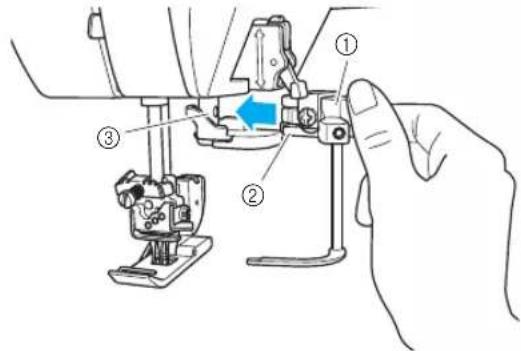 BROTHER CV3440 - ■ Fixation du tenseur de fil de recouvrement supérieur et du guide-fil de fil de recouvrement supérieur - 2