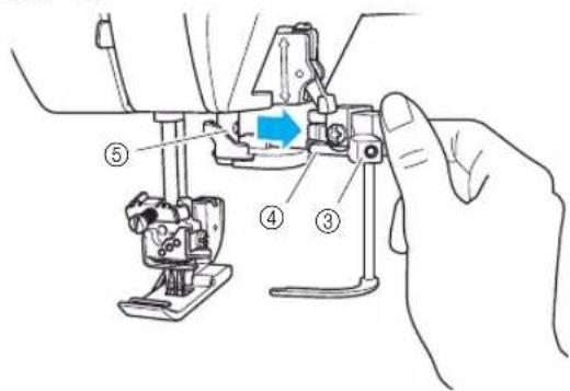 BROTHER CV3440 - ■ Retrait du tenseur de fil de recouvrement supérieur et du guide-fil de fil de recouvrement supérieur - 3