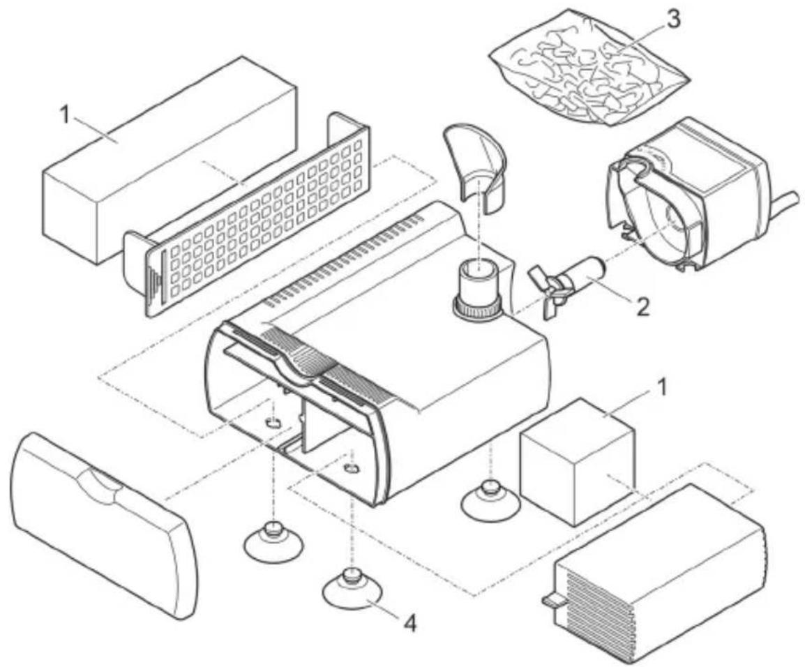 Exploded view diagram of a device with numbered components for identification
