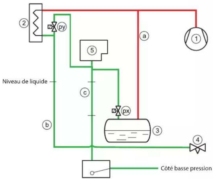 DANFOSS IPS 8 - Installation du purgeur d'air dans une installation basse pression avec contrôle du niveau de liquide - 2