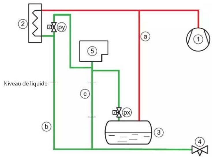 DANFOSS IPS 8 - Installation du purgeur d'air dans une installation basse pression avec contrôle du niveau de liquide - 1