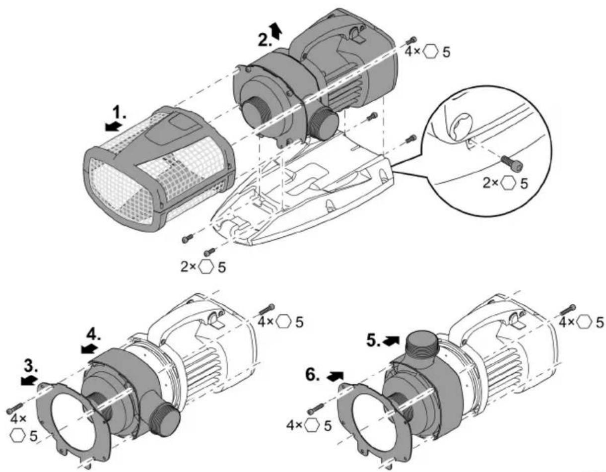 OASE AquaMax Eco Expert 27000/12 V - Pumppukotion kääntäminen - 1