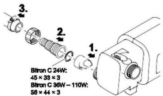 Bihron C 24W: 45 × 33 × 3 Bihron C 30W - 110W: 58 × 44 × 3