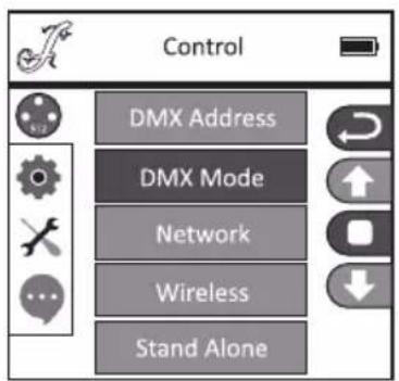 Cameo OPUS SP5 FC - CONFIGURAR EL MODO DMX (DMX Mode) - 1