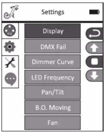 Cameo OPUS SP5 FC - SYSTEMEINSTELLUNGEN (Settings) - 1