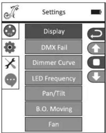 Cameo OPUS SP5 FC - SYSTEM SETTINGS (Settings) - 1